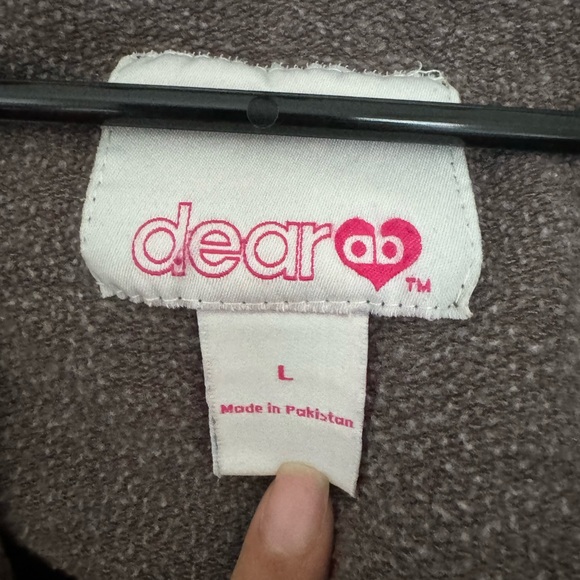 Brown V-Neck Hooded Sweater - Picture 2 of 3